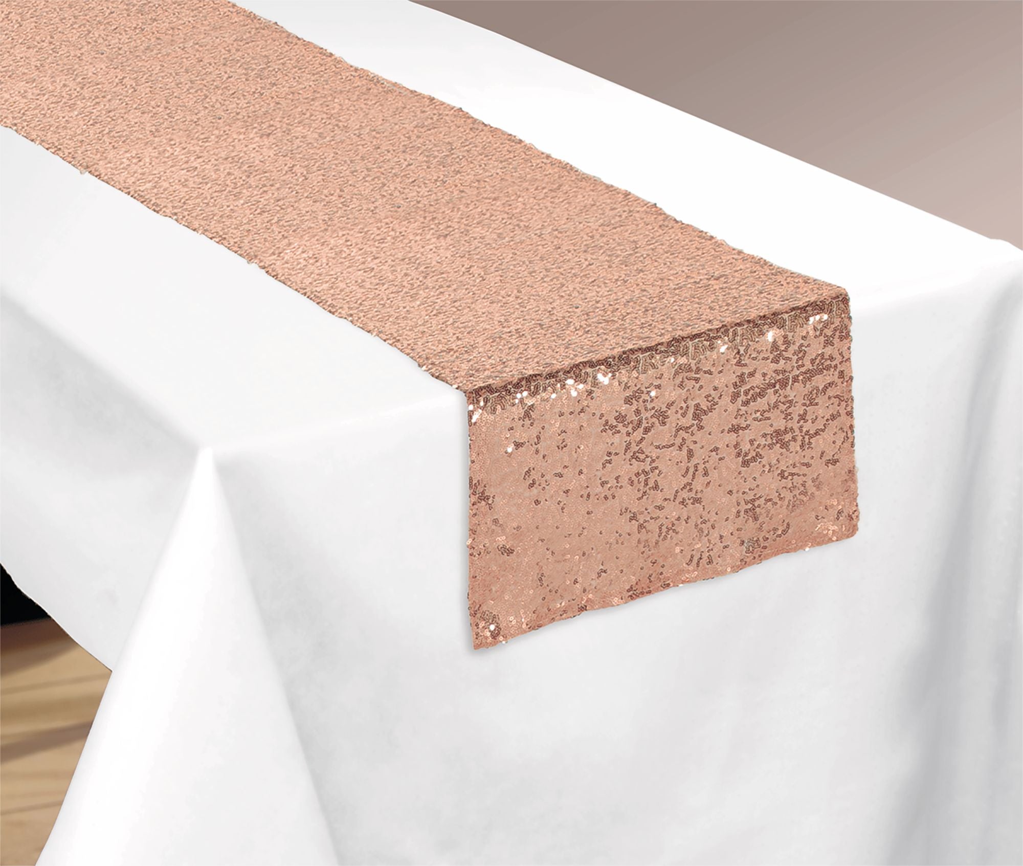 Rose Gold Sequin Table Runner, 13x72 inch