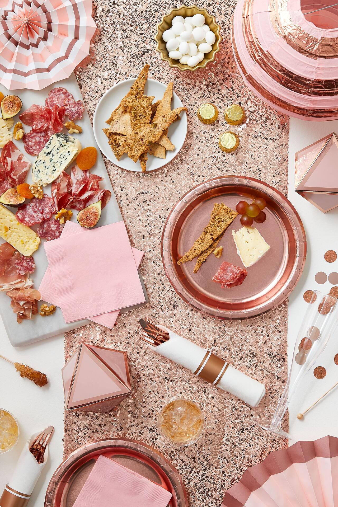 Rose Gold Sequin Table Runner, 13x72 inch