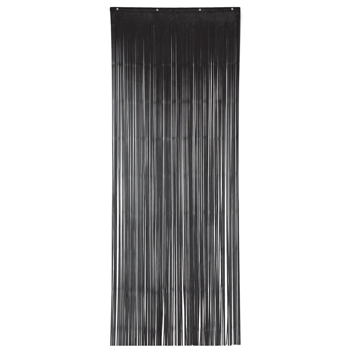 Elegant Black Metallic Door Curtain - 3' x 8'