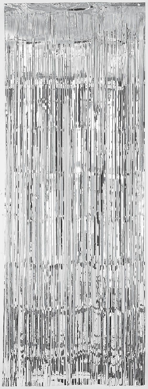 Shimmering Silver Metallic Curtain - 3' x 8'