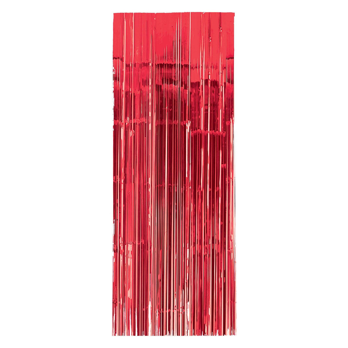 Vibrant Apple Red Metallic Door Curtain - 3' x 8'