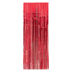Vibrant Apple Red Metallic Door Curtain - 3' x 8'