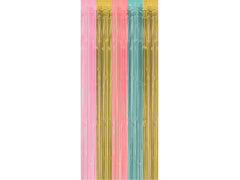 Pastel & Gold Fringe Doorway Curtain, 8ft