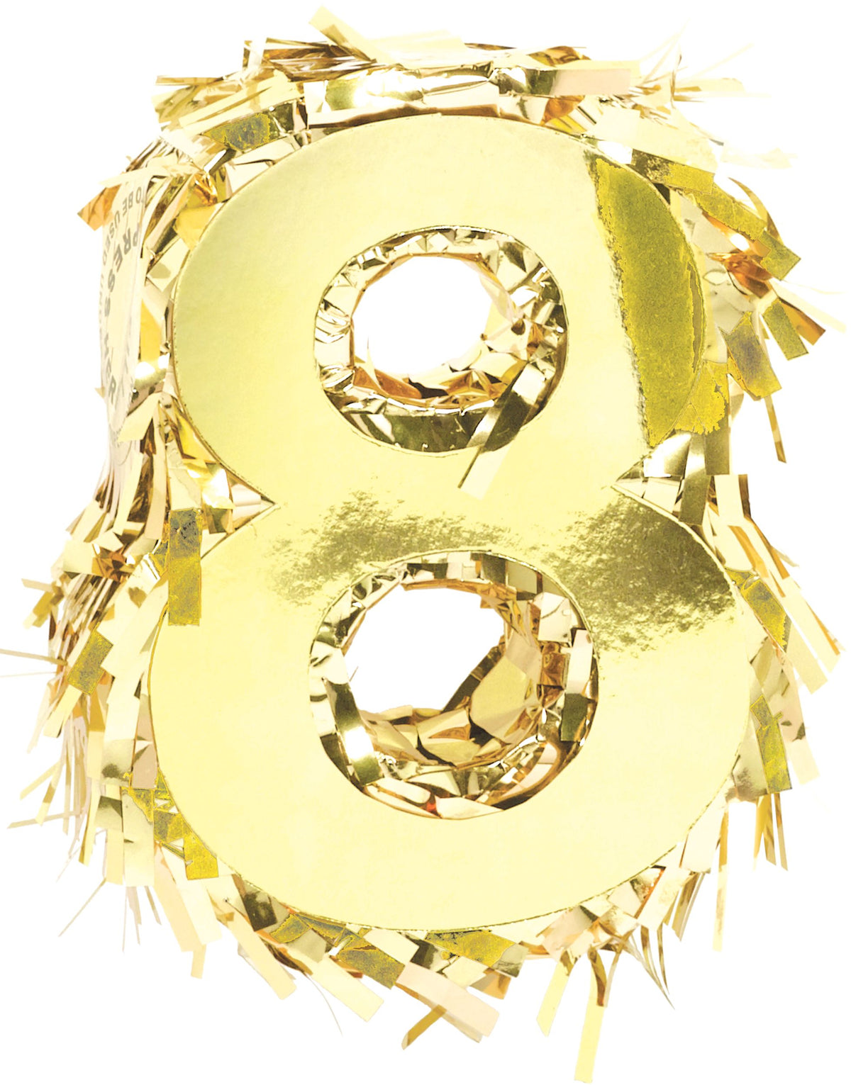 Metallic Gold Number 8 Mini Pinata Decoration, 6-Inch