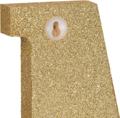Glitter Gold Letter C Standing Block Sign, 4-Inch