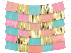 Pastel Fringe Garland Backdrop Decoration Kit