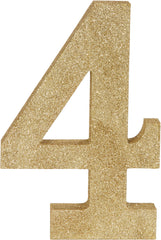 Glitter Gold Number 4 Sign, 10-Inch