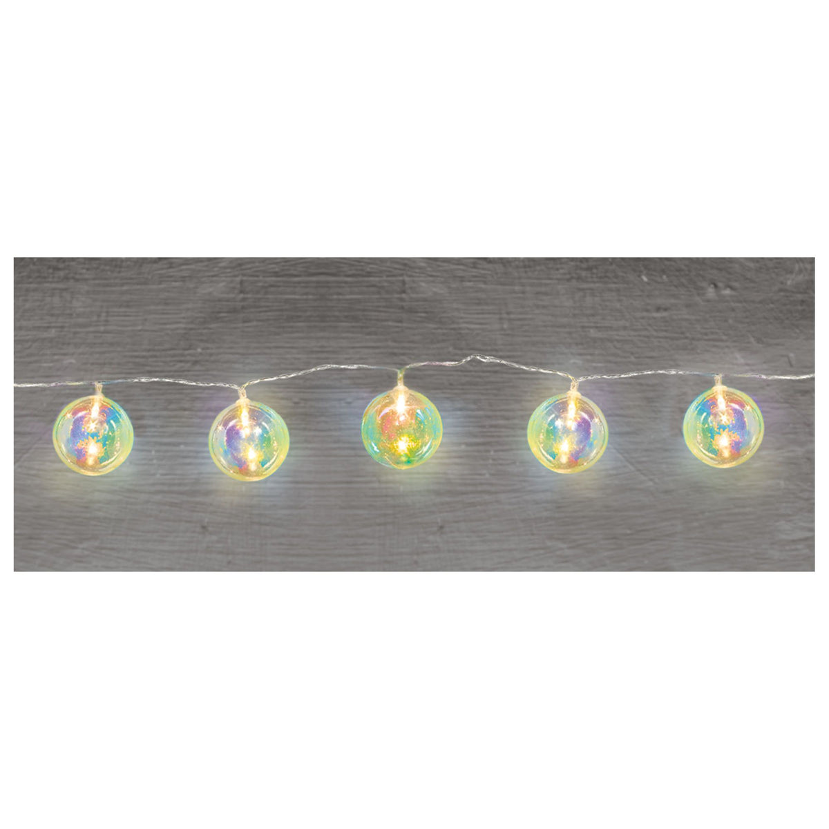 Iridescent LED String Lights, Round, 6 inch, 10 Lights
