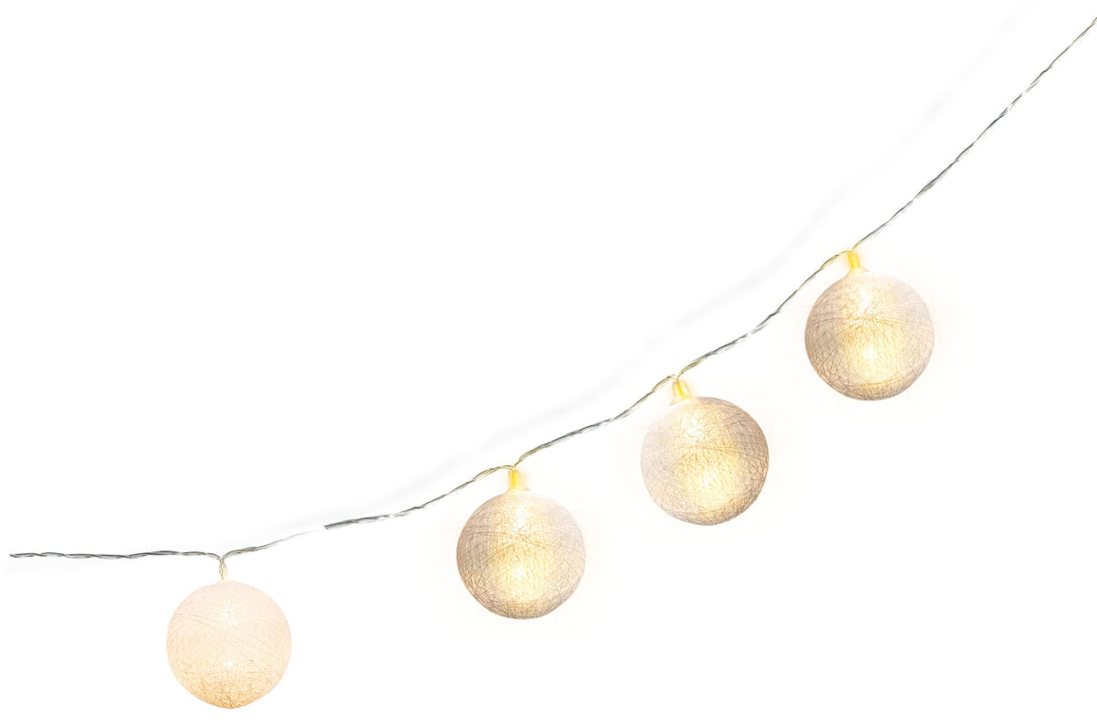 White Woven Ball LED String Lights, 5-foot, 10-count