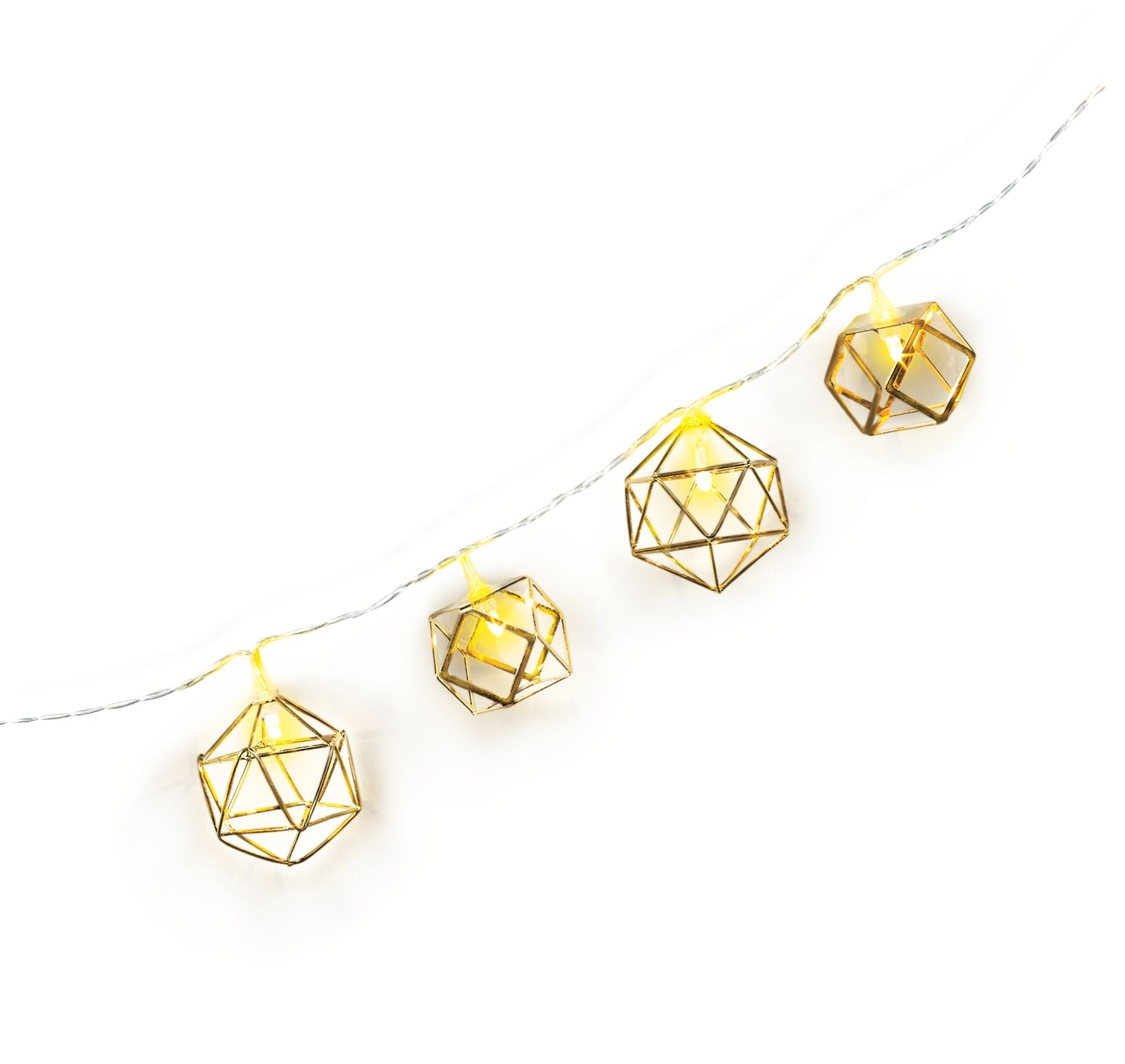 Geometric LED String Lights, Gold, 5-foot, 10 Lights