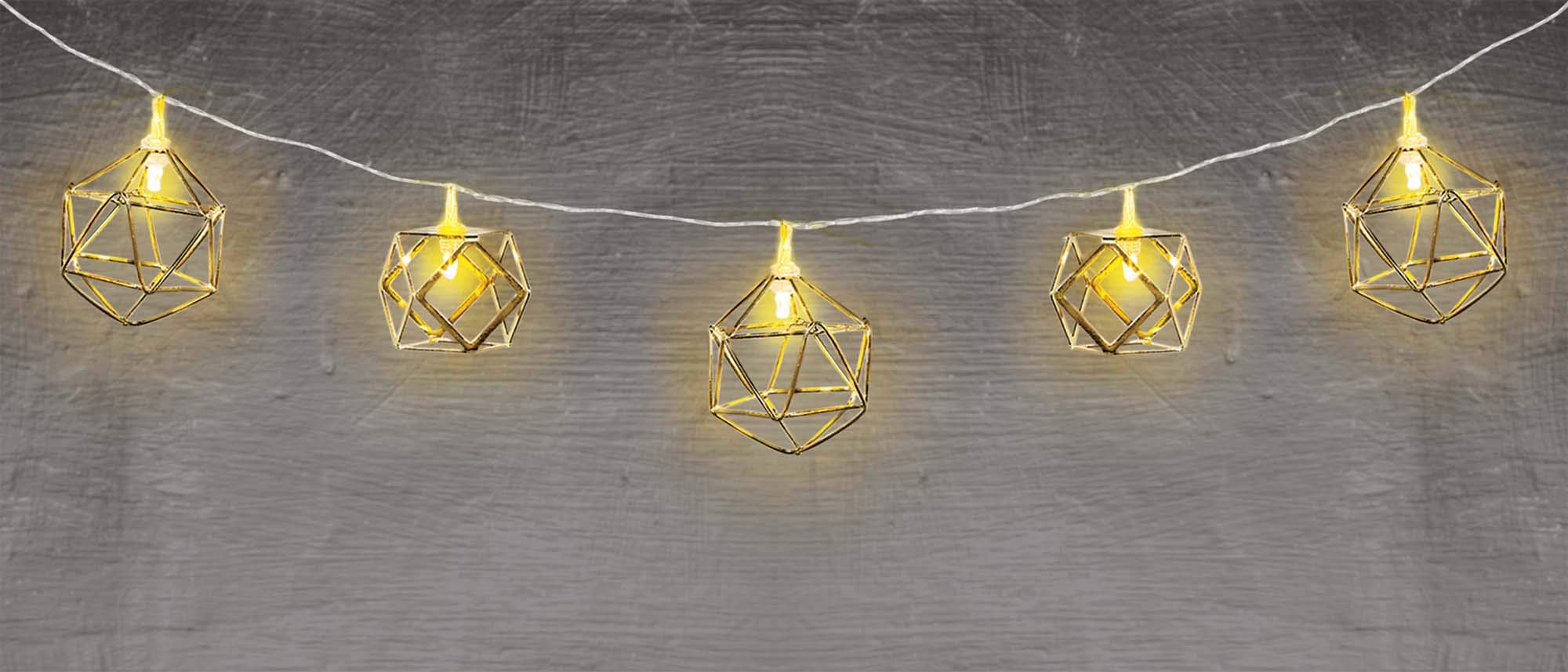 Glitter Edison LED String Lights, White, 5-foot, 10 Lights