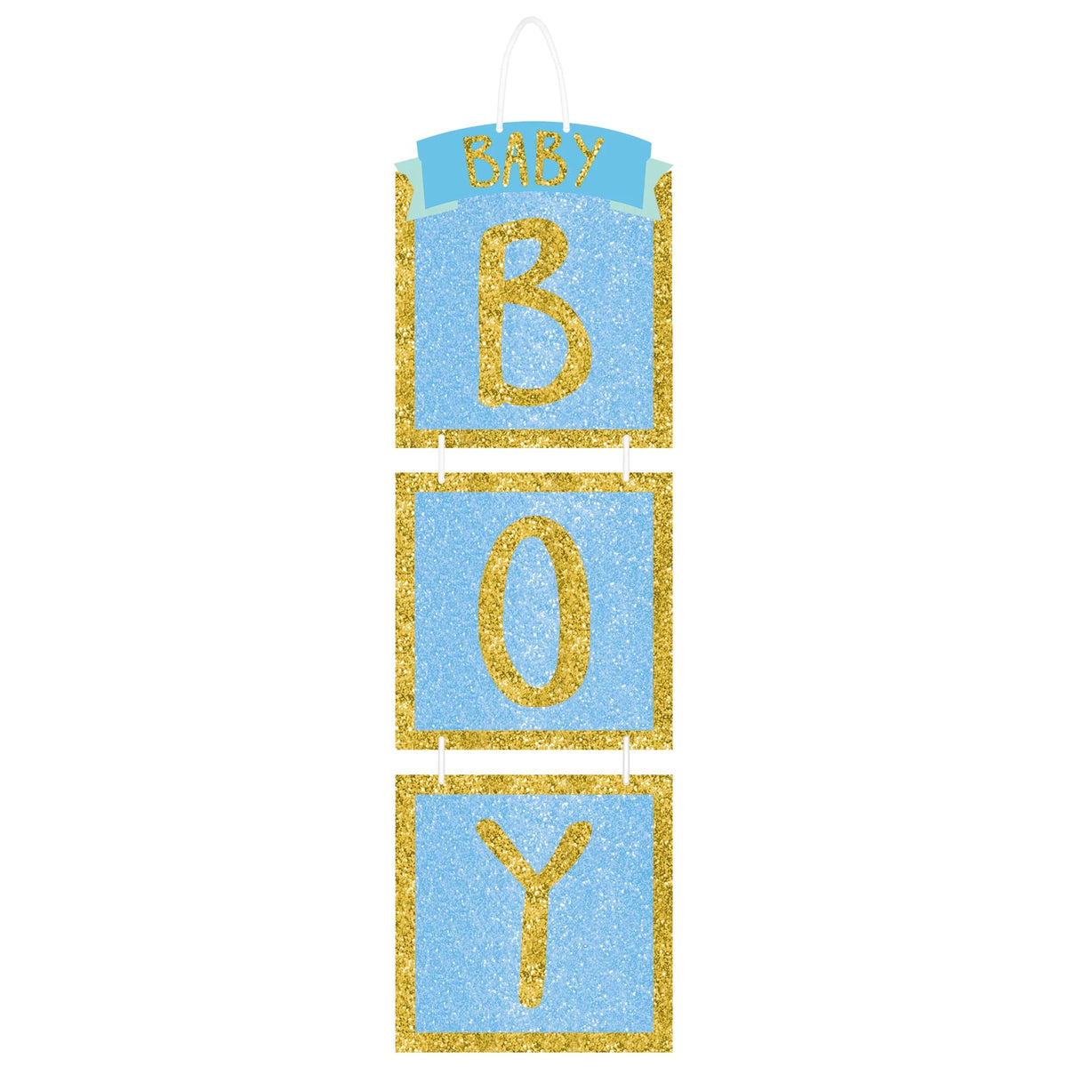 Baby Boy Hanging Sign Decoration, Blue, 36-inch