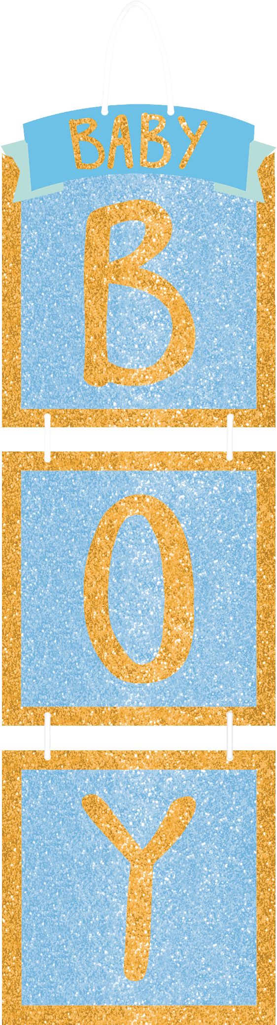 Baby Boy Hanging Sign Decoration, Blue, 36-inch