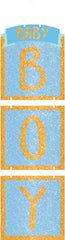 Baby Boy Hanging Sign Decoration, Blue, 36-inch