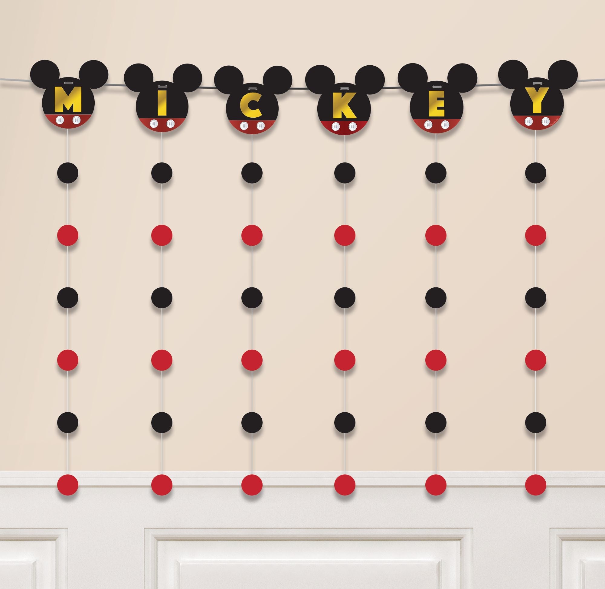 Mickey Mouse Forever Birthday Party String Garland Kit, 7-pc