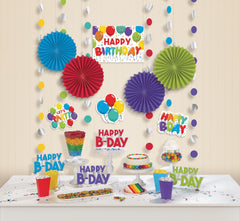 Happy Birthday Room & Table Centerpiece Decorating Kit, 14.5-inch, 18-pk