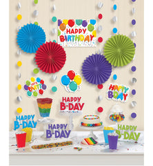 Happy Birthday Room & Table Centerpiece Decorating Kit, 14.5-inch, 18-pk