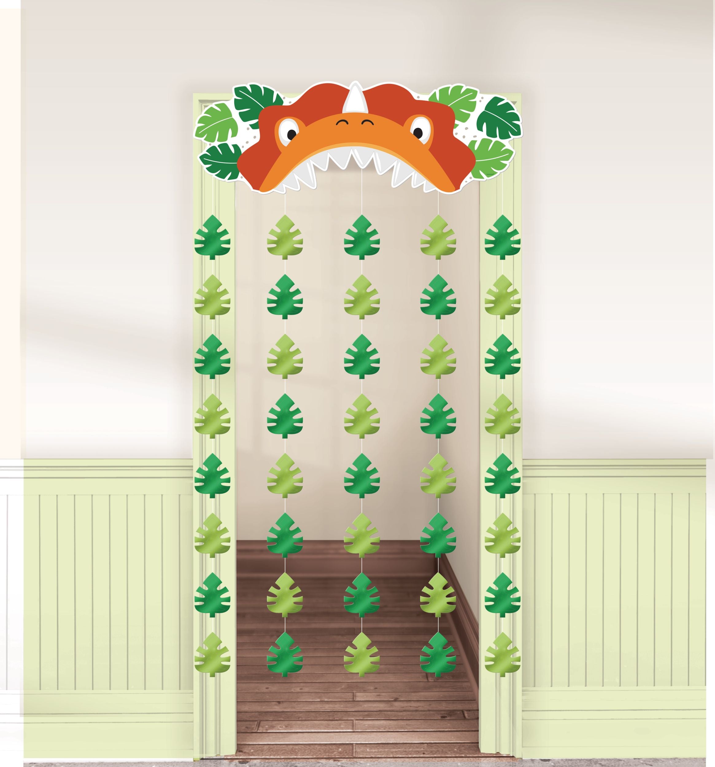 Dino-Mite Dinosaur Doorway Curtain, Green, 39 inch x 77 inch