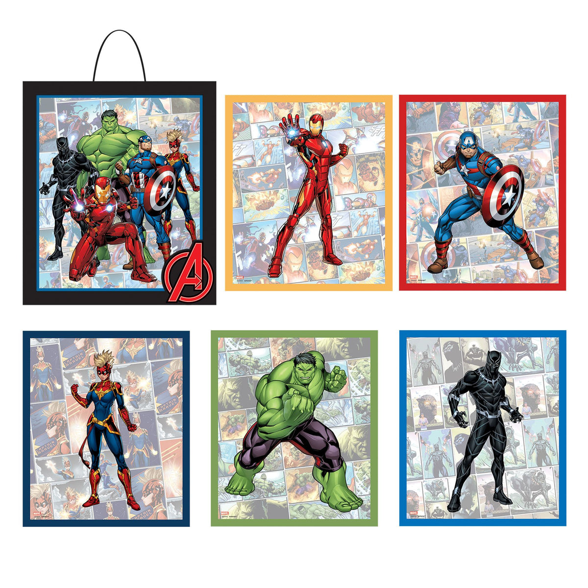Disney Marvel Avengers Scene Setter, Red/Blue, 15 inch, 10-pk