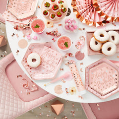 Blush Birthday Decorating Kit, Rose Gold, 14-inch, 12-pk