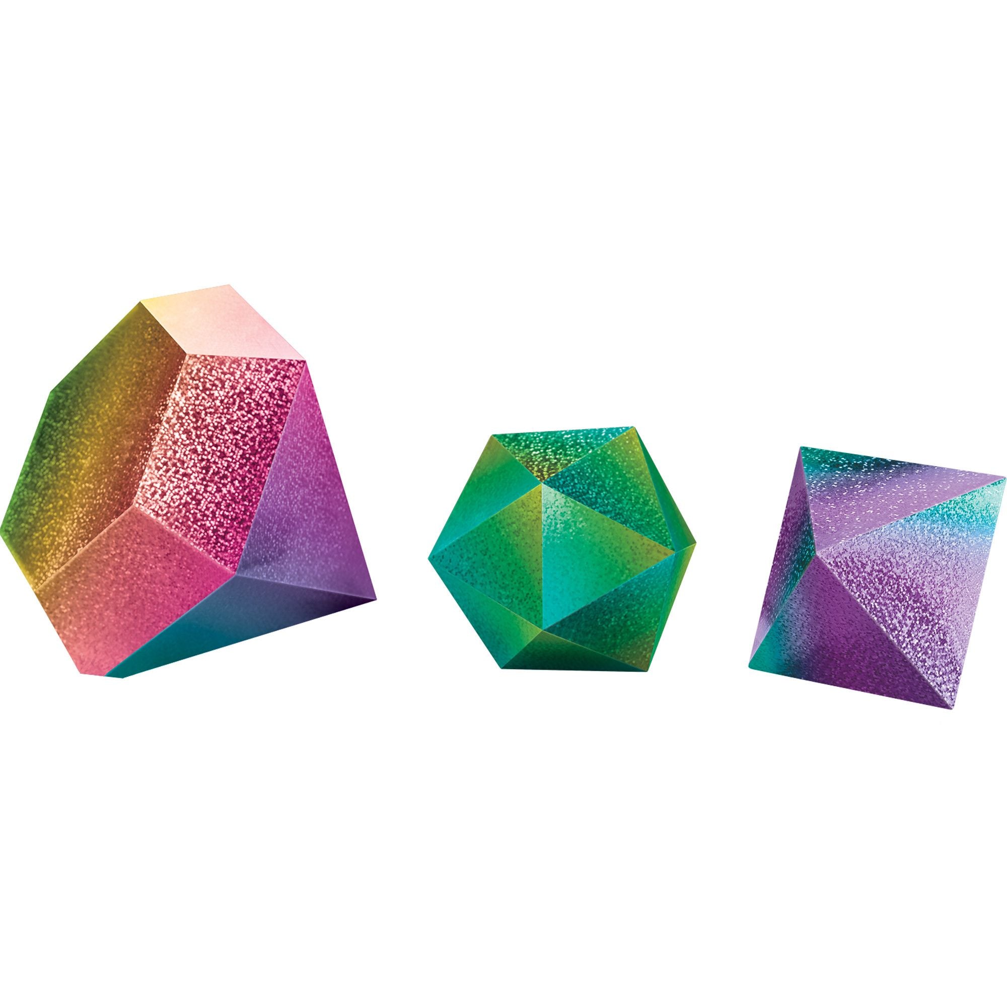 Sparkle Geometric Shape Sign Table Centerpiece, 12-in, 3-pk
