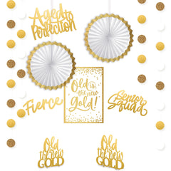 Golden Age Room Decorating Kit, Gold/White, 10-inch, 11-pk