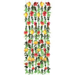 Luau & Hibiscus String Hanging Decorations, Red/Yellow/Green, 7-inch, 8-pk