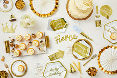 Golden Age Photo Booth Sign Props, Gold, 15-inch, 13-pk