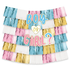 "Boy or Girl?" Fringe Scene Setter, Blue/Pink, 6.6-foot, 15-pk