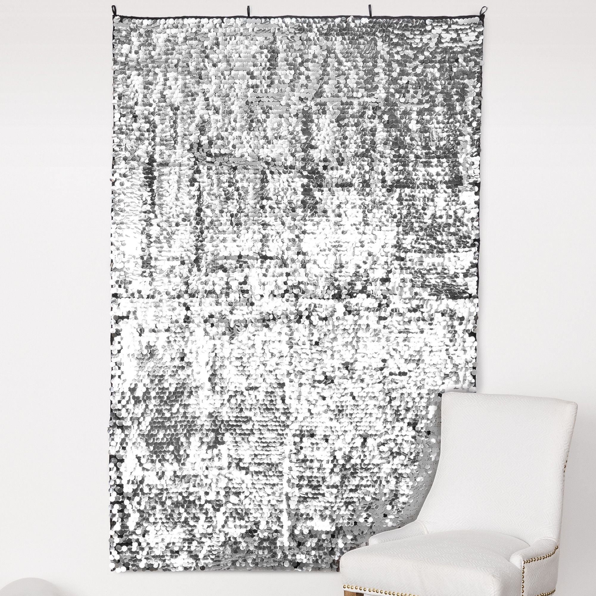 Sequin Scene Setter Backdrop, Silver, 6.6 inch