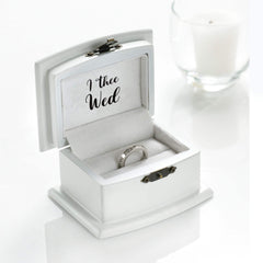 I Thee Wed Ring Bearer Box, White, 2.8-inch