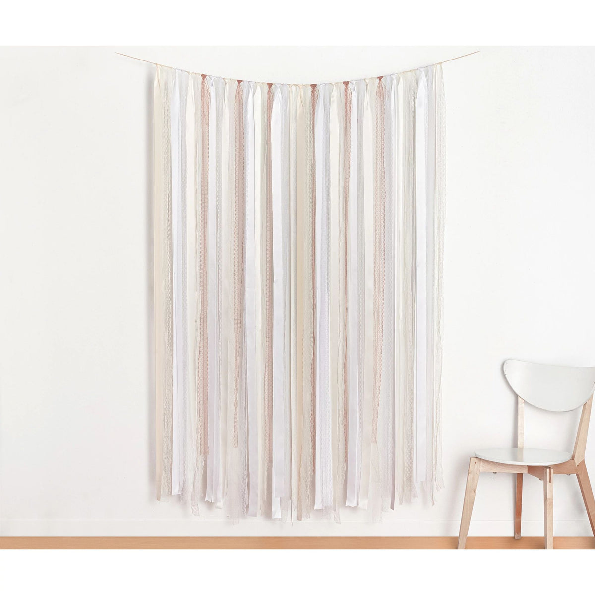 Fabric Fringe Scene Setter Background Decoration, White, 12.75-in, for Wedding