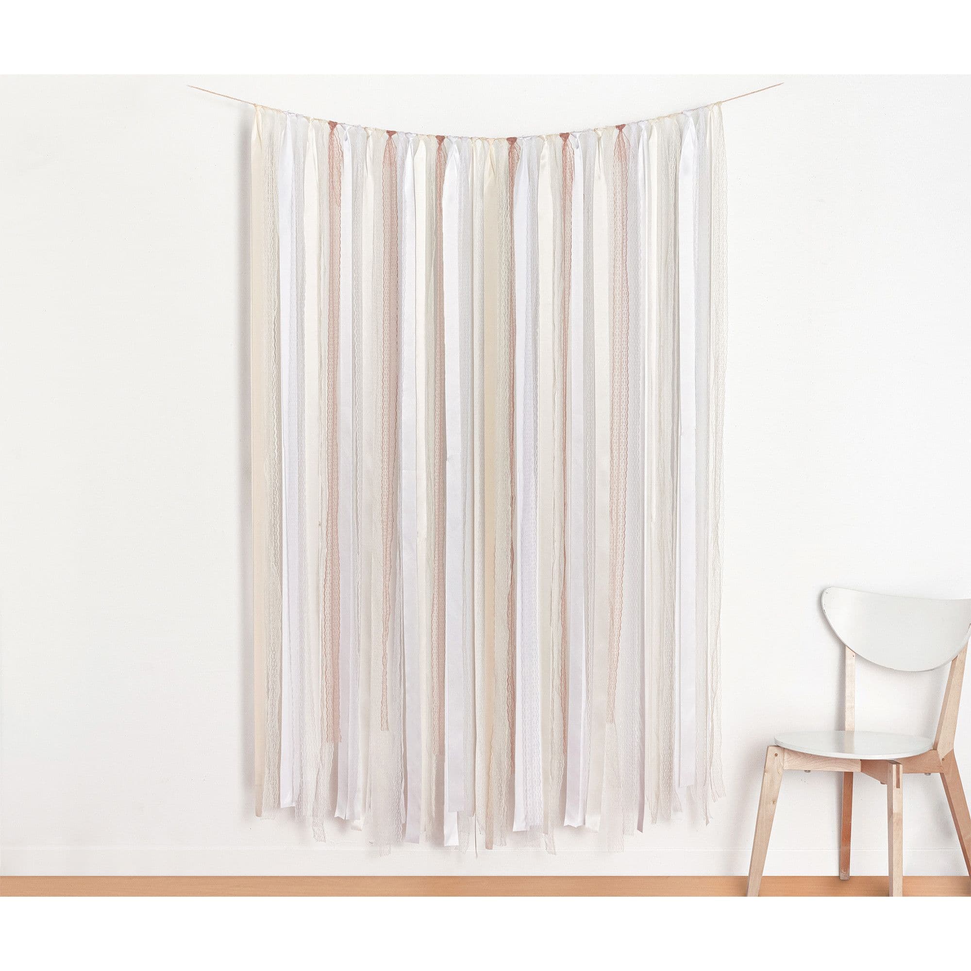 Fabric Fringe Scene Setter Background Decoration, White, 12.75-in, for Wedding