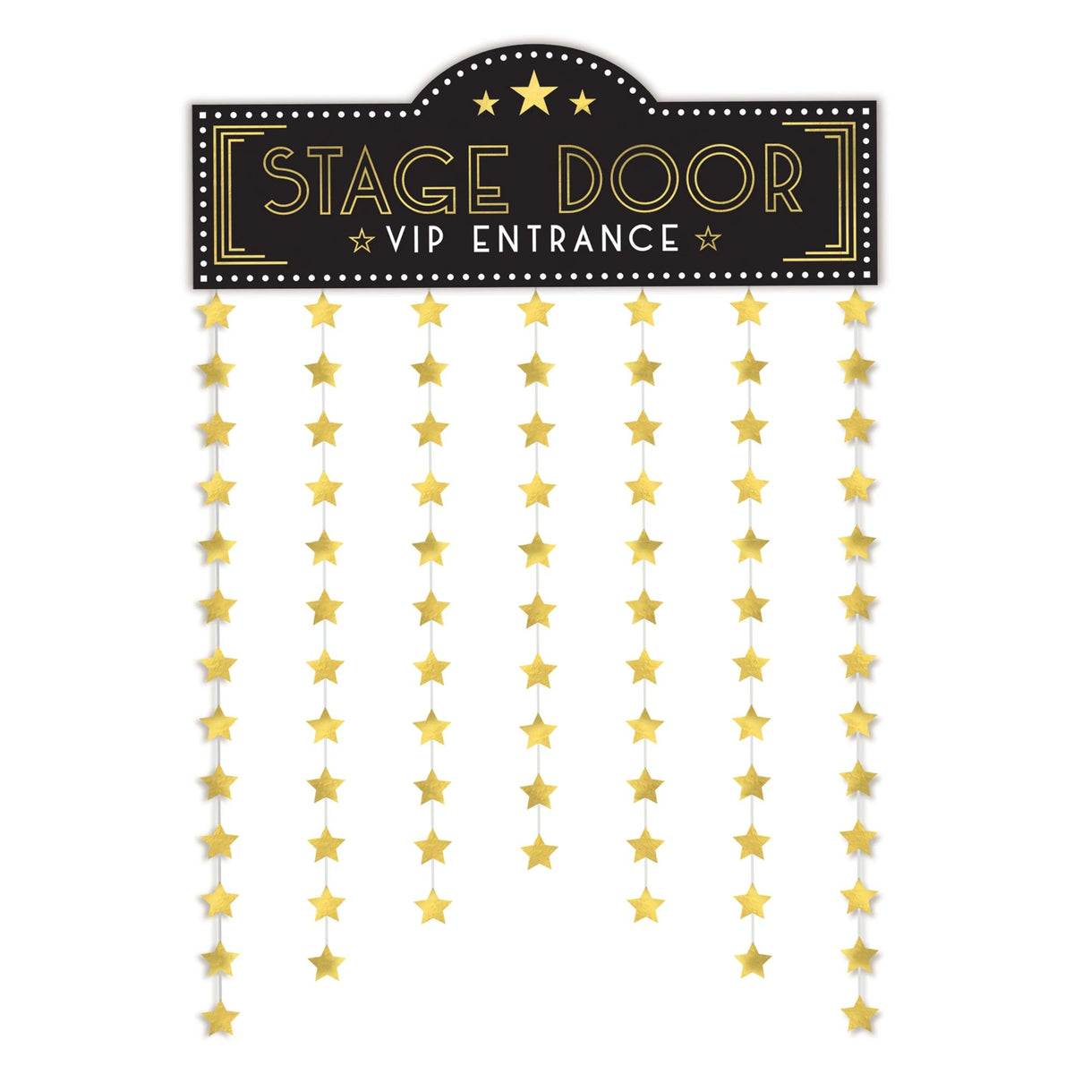 Awards Night Stage Door Curtain, Black/Gold, 15.6-inch