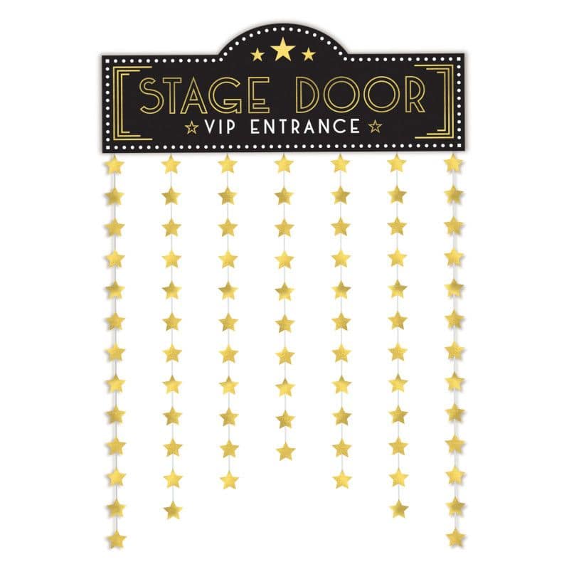 Awards Night Stage Door Curtain, Black/Gold, 15.6-inch