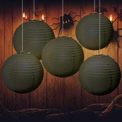 Classic Black Paper Lantern - Versatile Party Décor, 5-pk