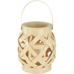 Summer Boho Naturals Woven Plastic Lantern