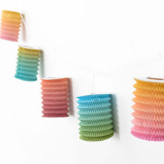 Summer Boho Light-Up Paper Lantern Garland, 10-ft