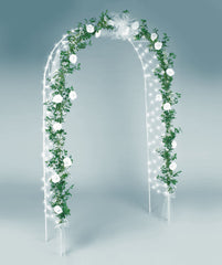 Light-Up Wedding Arch Decoration, White, 8-foot, 150 lights