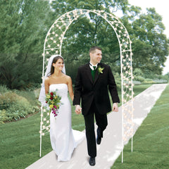 Light-Up Wedding Arch Decoration, White, 8-foot, 150 lights