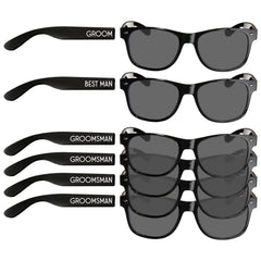 Groom & Groomsman Wearable Sunglasses, Black, One Size, 6-pk