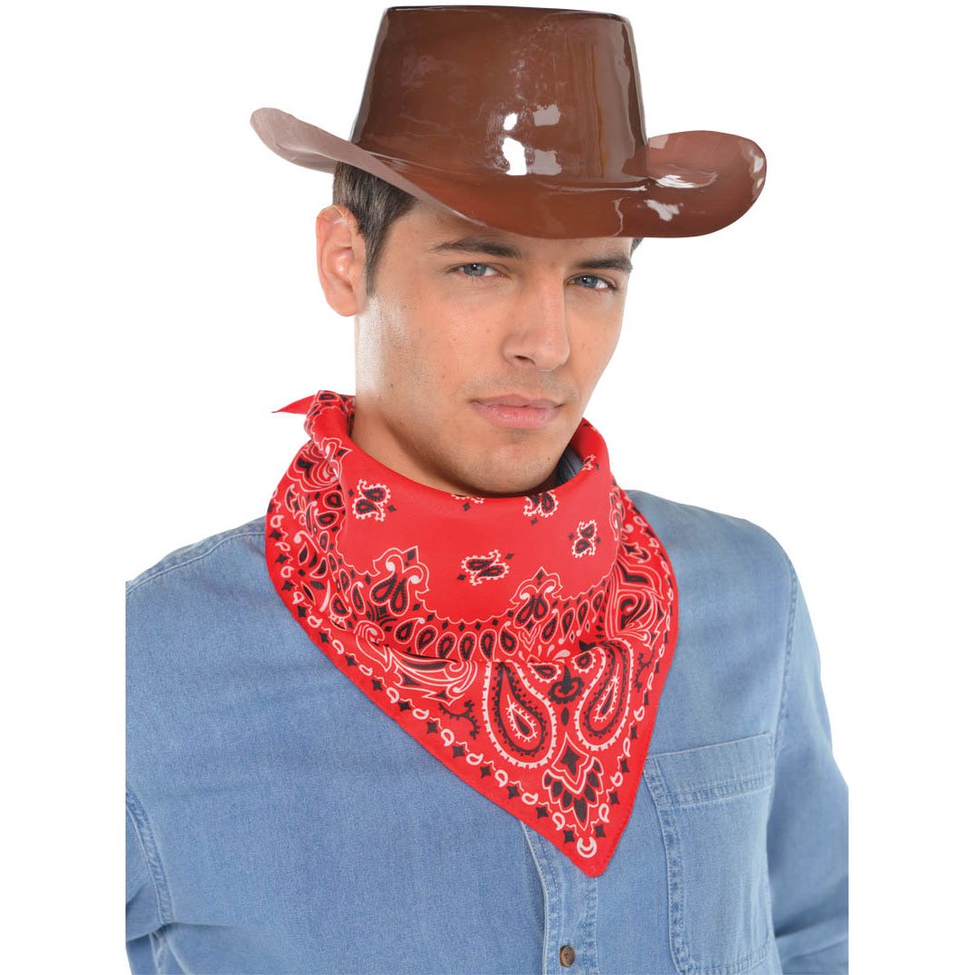 Western Bandanas, Black/Red/Pink, 20-in, 10-pk