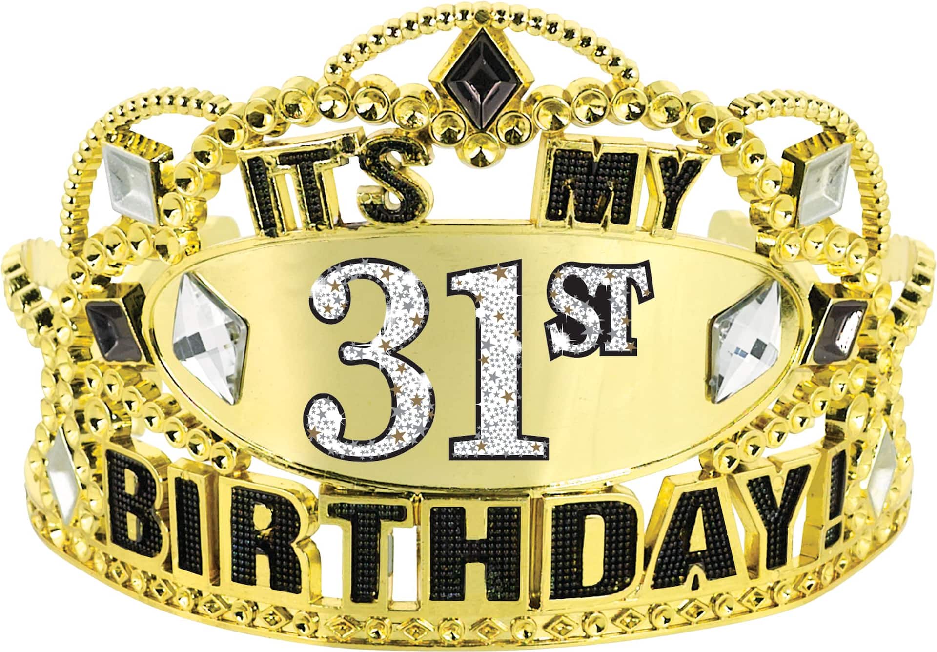 Sparkling Celebration Customizable Tiara with Numbers Kit, Gold/Black, One Size, 28-pk