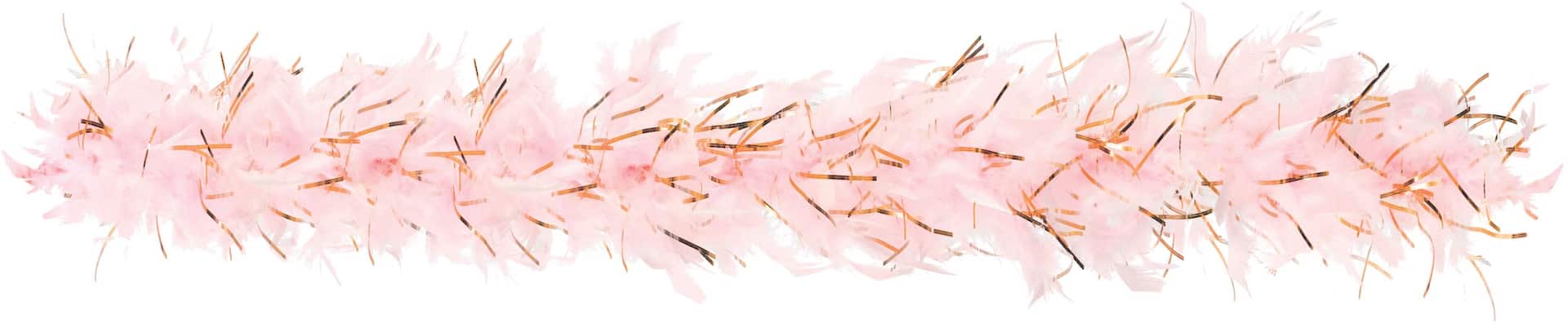 Feather & Tinsel Boa, Pink/Rose Gold, 72-inch, Accessory