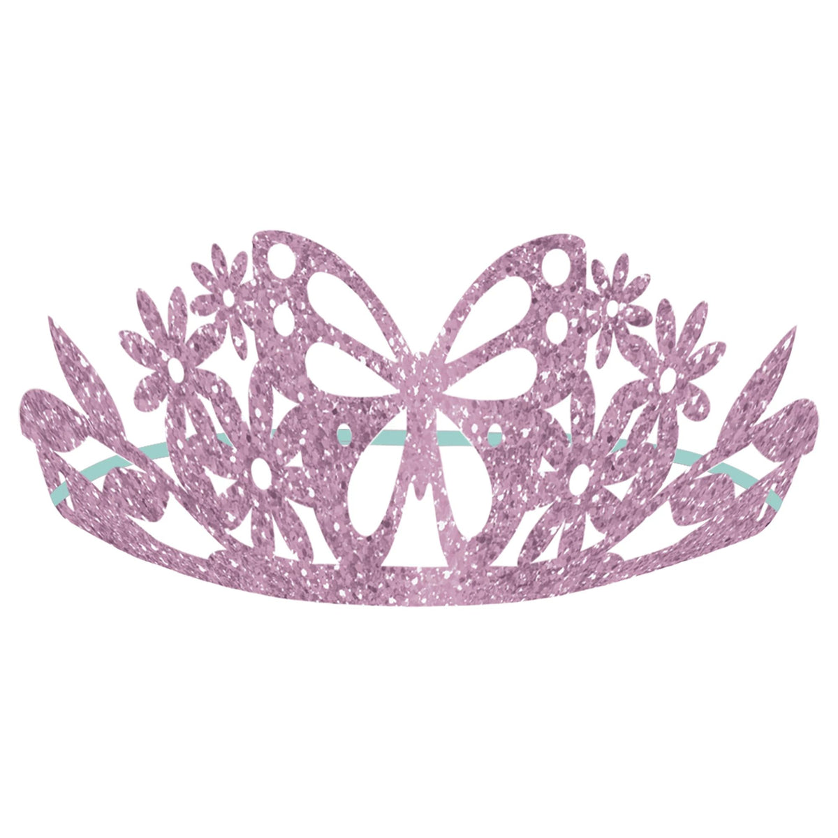 Flutter Glitter Paper Tiaras, Purple, 6.25 inch x 3.5 inch, 8-pk