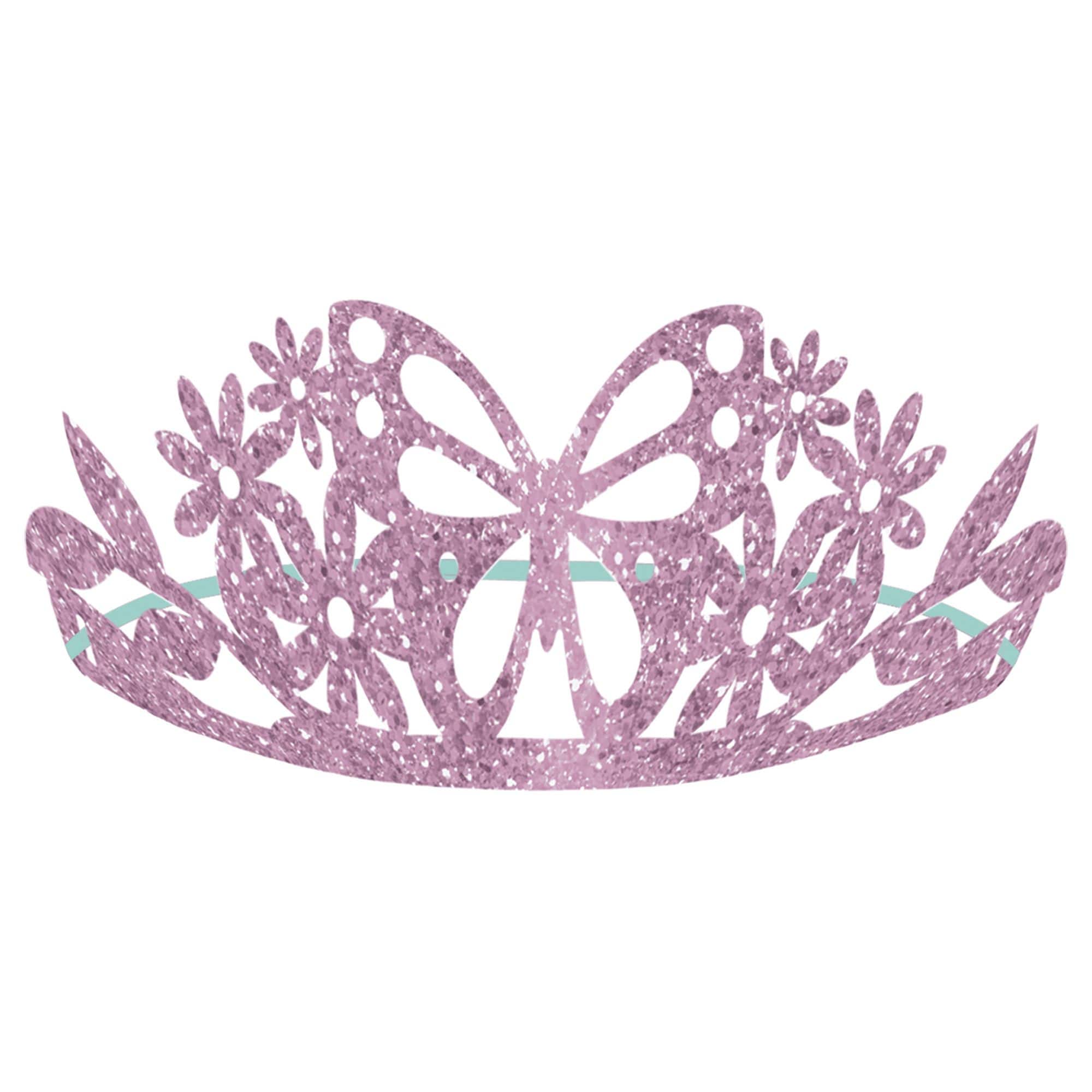 Flutter Glitter Paper Tiaras, Purple, 6.25 inch x 3.5 inch, 8-pk