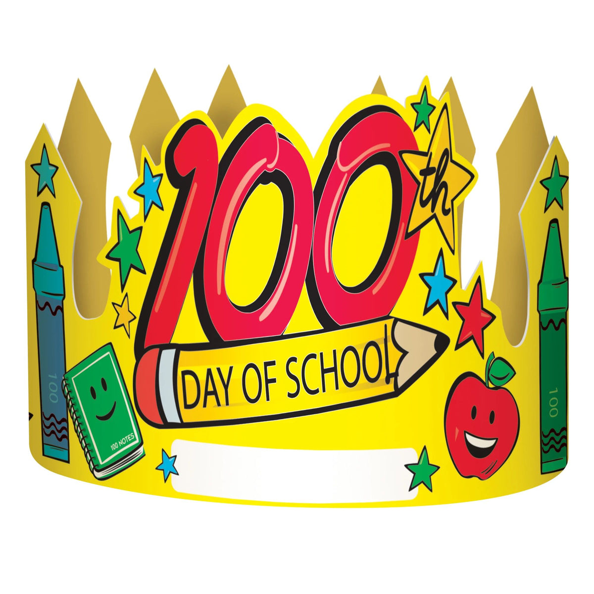 Colorful 100th Day of School Paper Crown, 24-pk