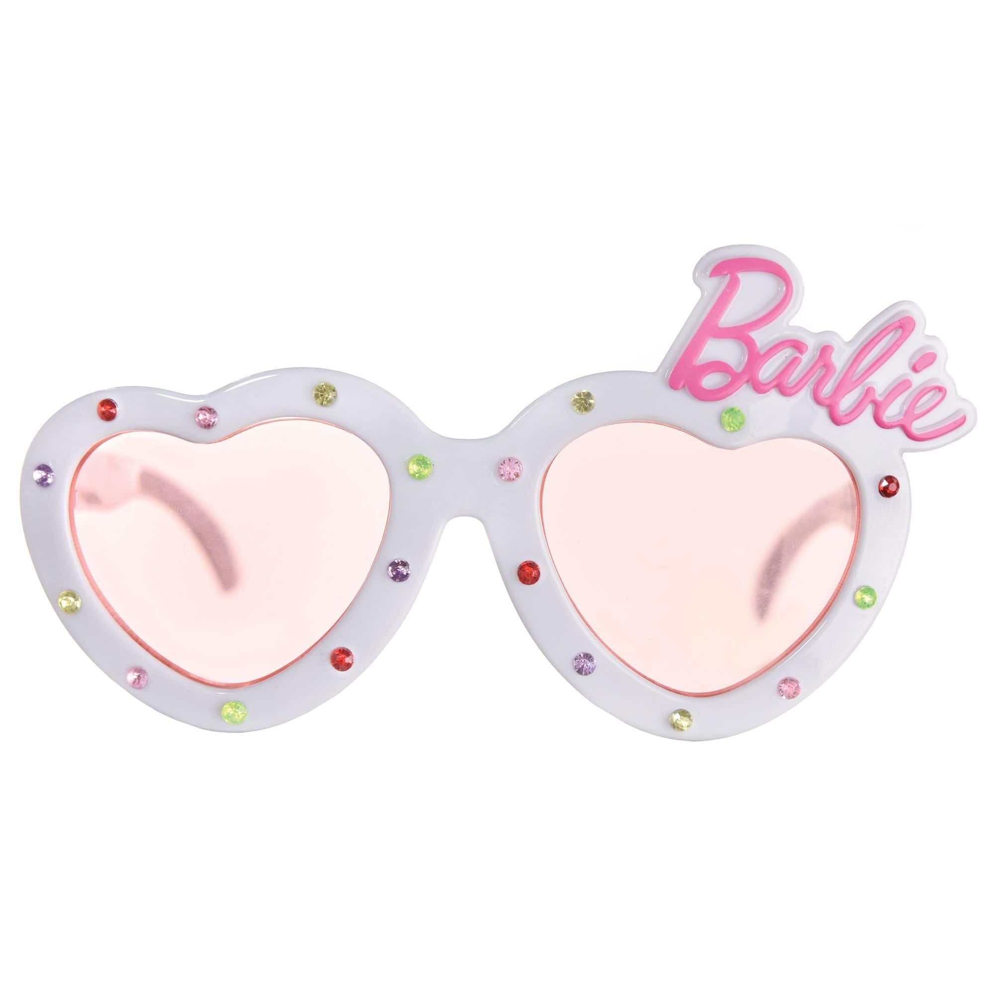 Barbie Heart-Shaped Gemstone Sunglasses, Pink/White