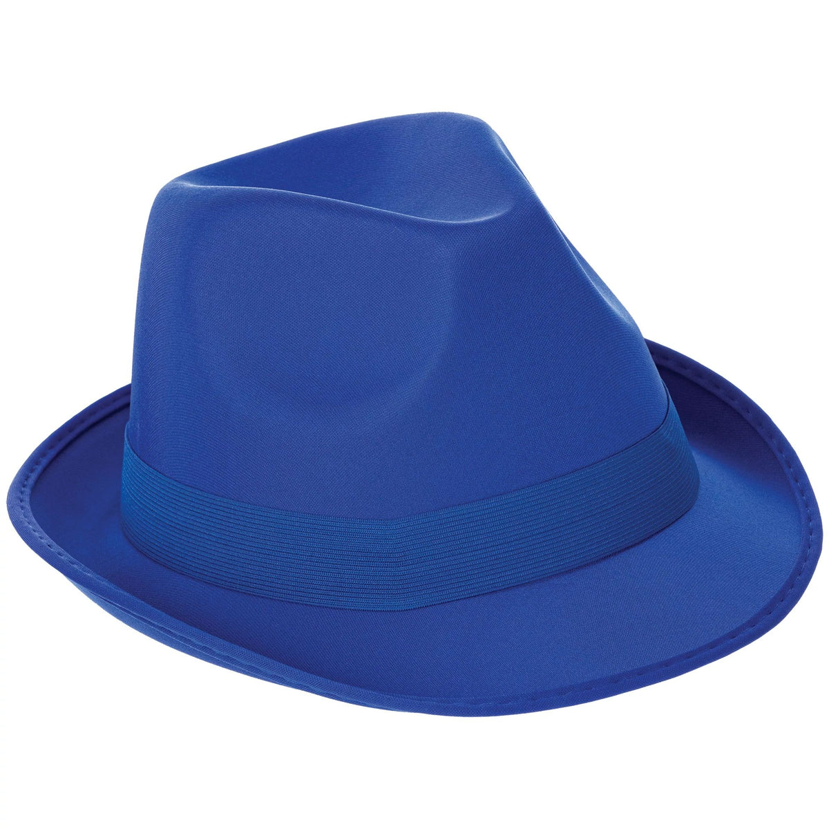 Royal Blue Fabric Fedora Hat, One Size