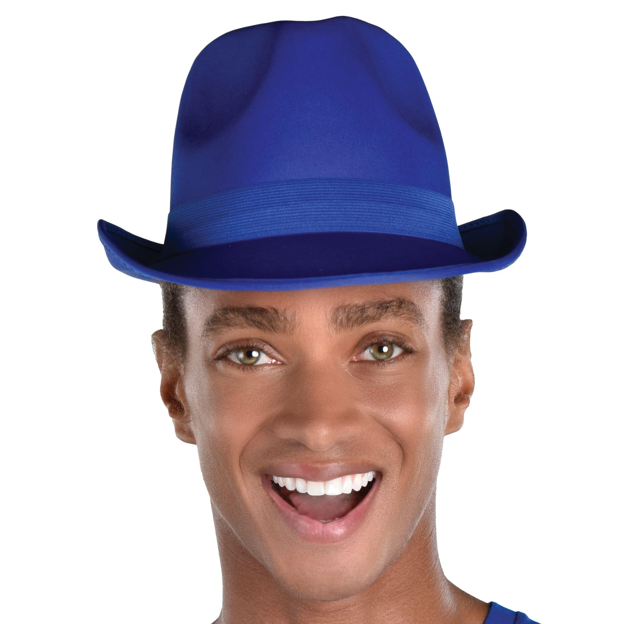 Royal Blue Fabric Fedora Hat, One Size